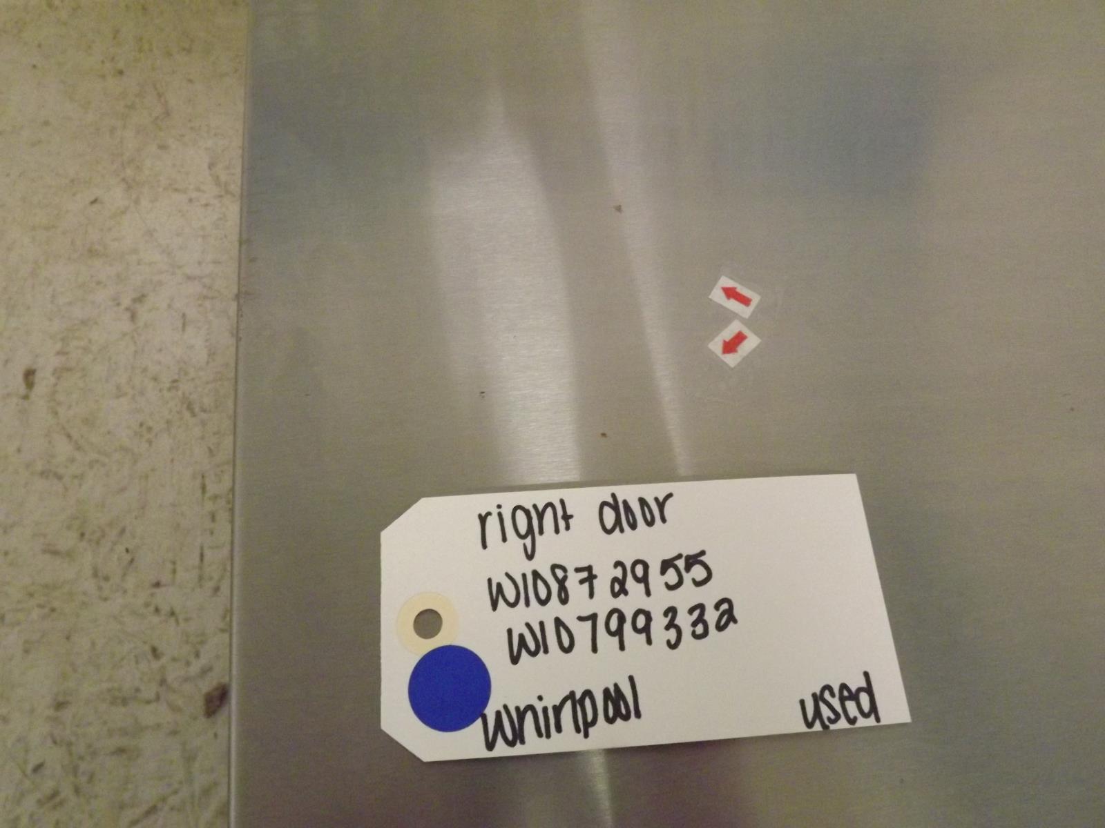 Whirlpool Refrigerator W10872955 W10799332 Right Door Used Whirlpool Refrigerator W10872955 W10799332 Right Door Used